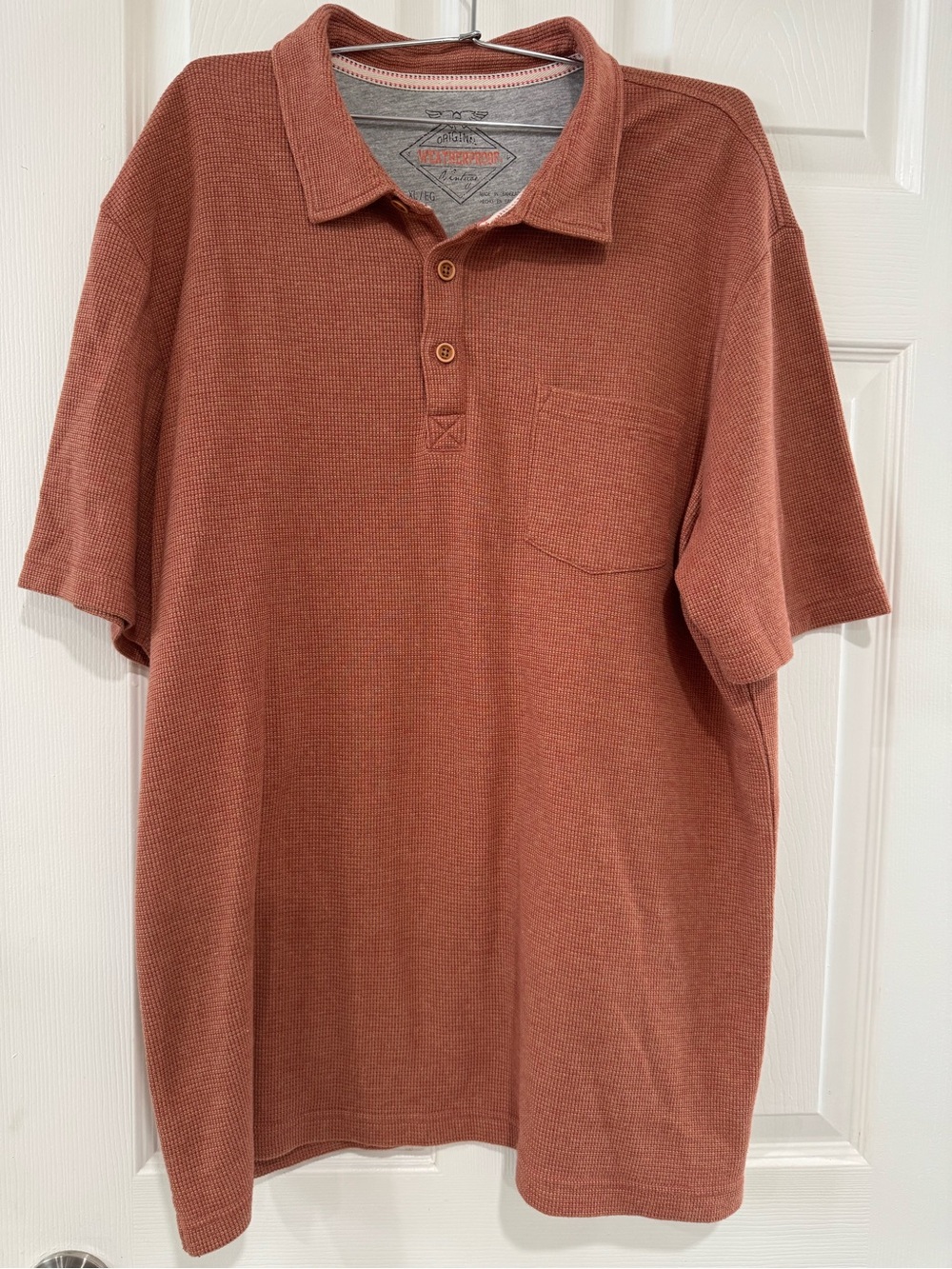 Weatherproof Vintage Men’s Waffle Knit Polo Shirt